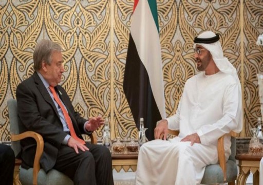 رئيس الدولة وغوتيريش يؤكدان أهمية دعم جهود "الأونروا" في غزة