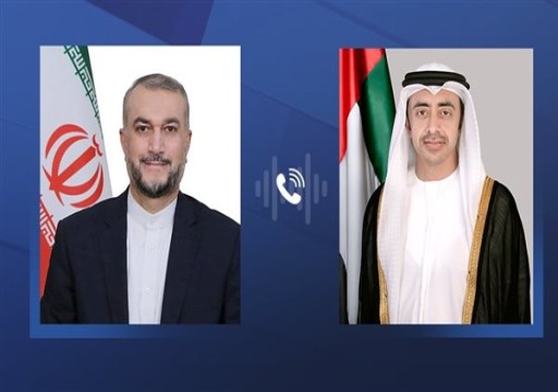 عبدالله بن زايد ونظيره الإيراني يبحثان هاتفيا التطورات في فلسطين