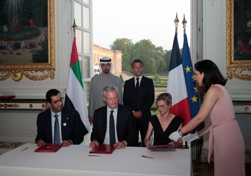 رئيس الدولة وماكرون يشهدان توقيع اتفاقية شراكة إستراتيجية في مجال الطاقة