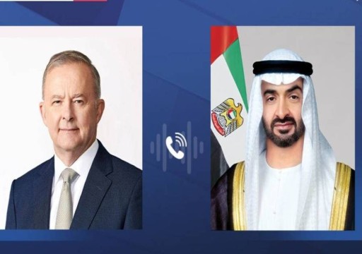 رئيس الدولة يبحث مع رئيس وزراء أستراليا تعزيز التعاون بين البلدين