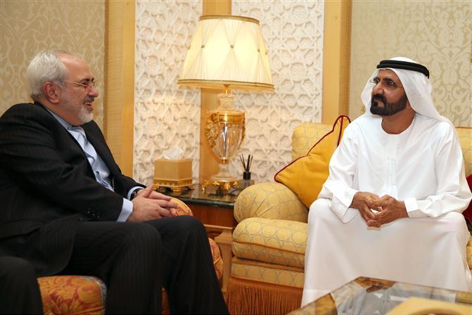 محمد بن راشد يستقبل وزير الخارجية الايراني
