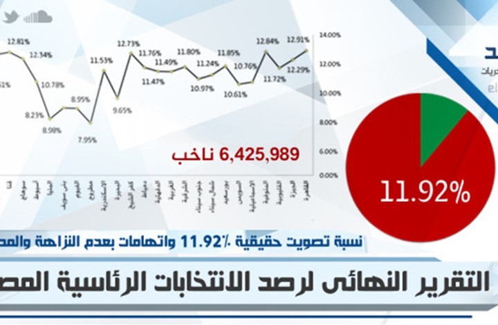 المرصد العربي: 11.9 % نسبة التصويت في الانتخابات المصرية