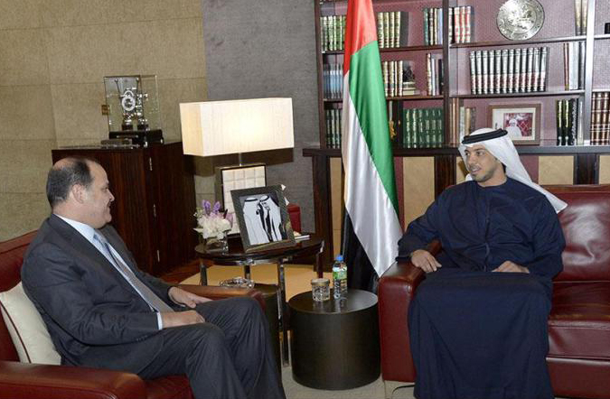 منصور بن زايد يستقبل وزير الداخلية الأردني