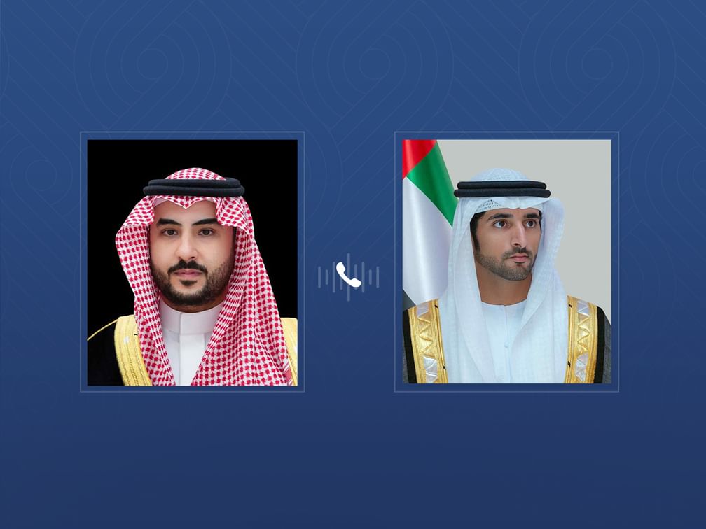 حمدان بن محمد يبحث مع وزير الدفاع السعودي مستجدات الاعتداءات الإيرانية