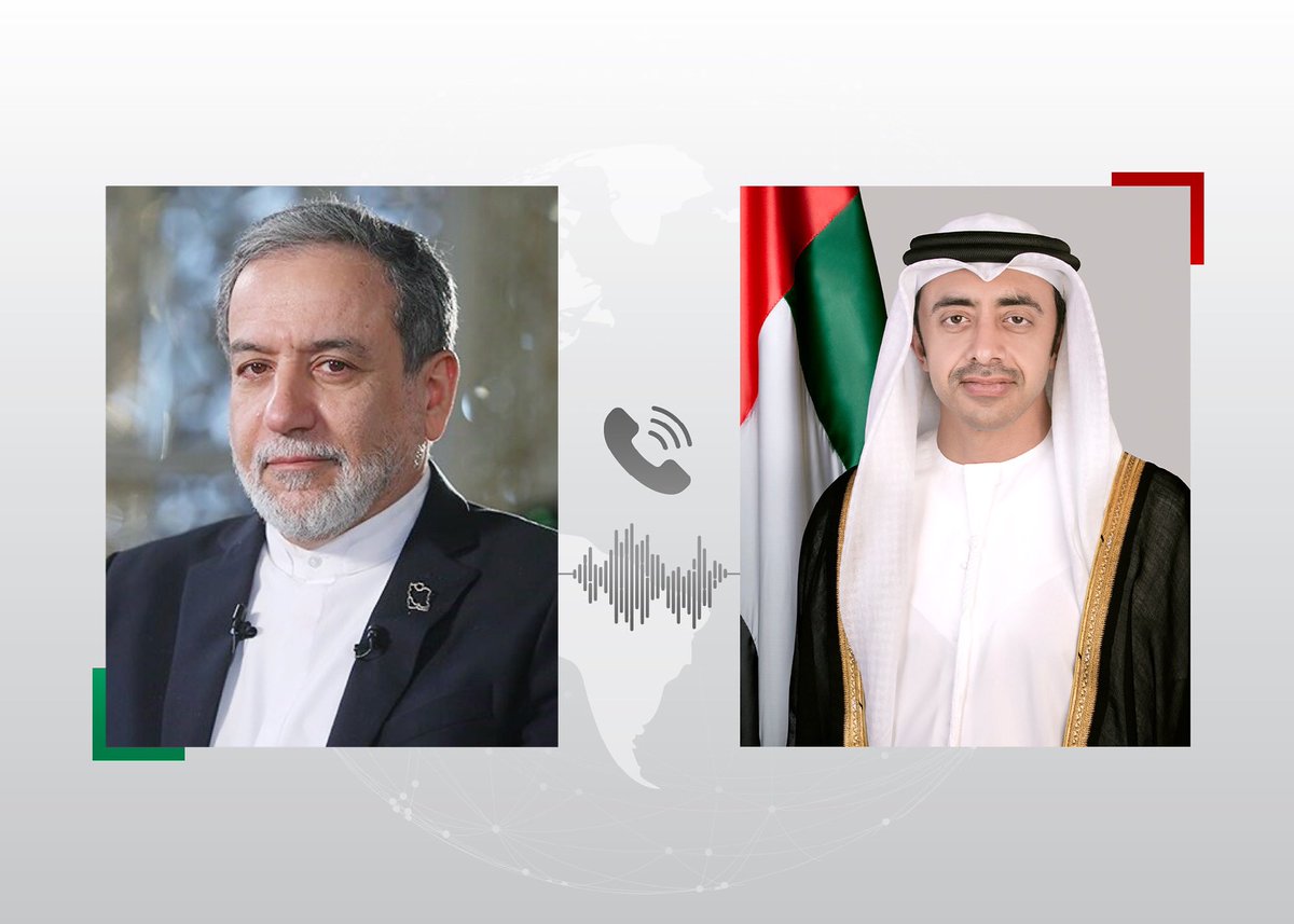 في ظل الاحتجاجات وتصاعد التهديدات الغربية.. اتصال بين عبد الله بن زايد ونظيره الإيراني