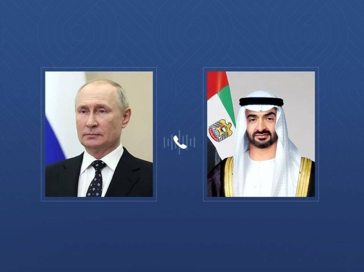 رئيس الدولة وبوتين يناقشان التصعيد العسكري وتأثيره على أمن الملاحة الدولية